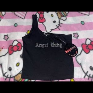 Angel Baby Dolls Kill Horoscopez one shoulder crop tank top